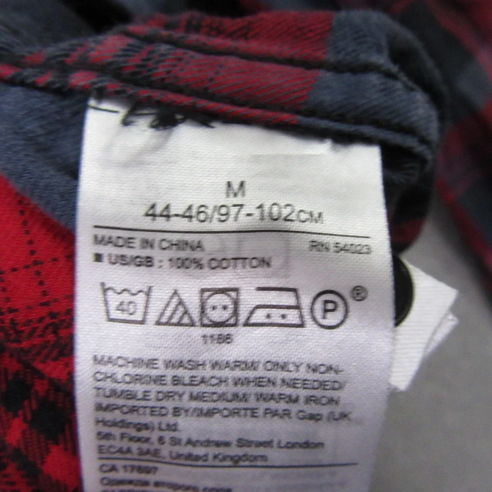 Banana‎ Republic Mens Button Up Shirt M Red Blue Luxe Flannel Grant Fit